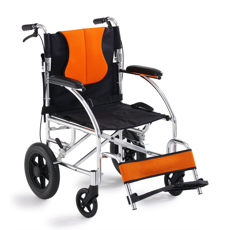 鋁合金輪椅 12輪子實心免充氣輪胎   可折疊